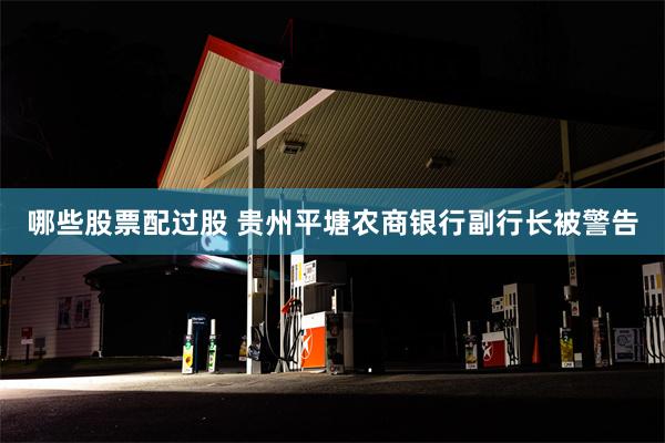 哪些股票配过股 贵州平塘农商银行副行长被警告