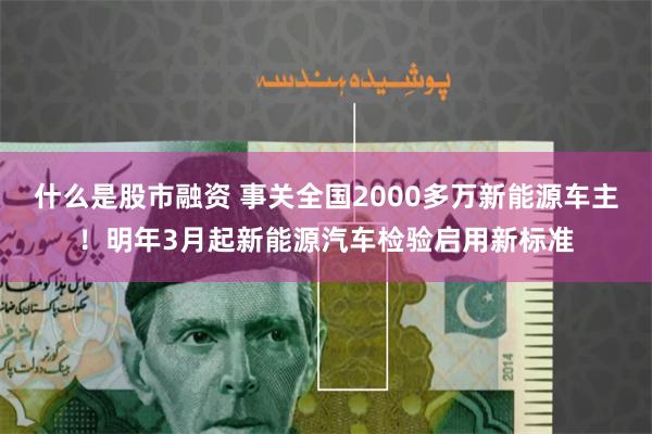 什么是股市融资 事关全国2000多万新能源车主！明年3月起新能源汽车检验启用新标准